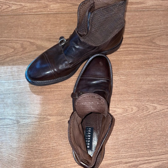 NWOB FRATELLI ROSSETTI, RARE Italian Chocolate Leather Ankle BOOT, SIZE 11 - Picture 5 of 11